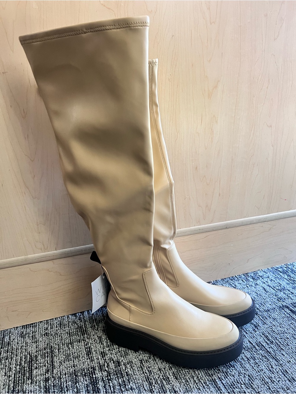 Franco Sarto Cream Over-the-Knee Platform Boots
